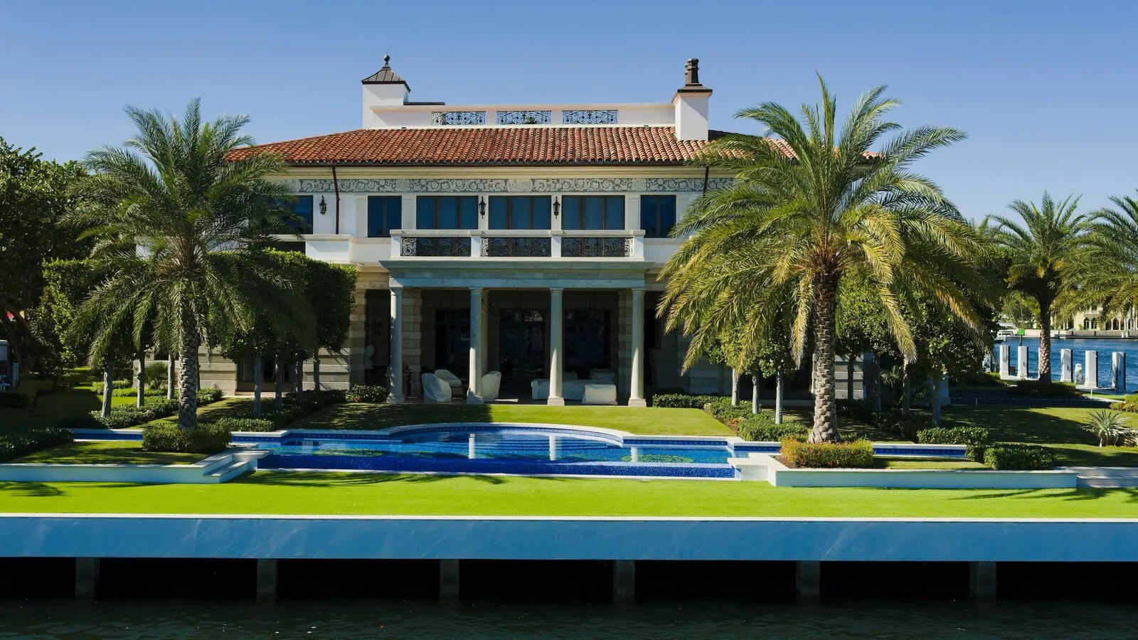Central Florida waterfront home at sunset